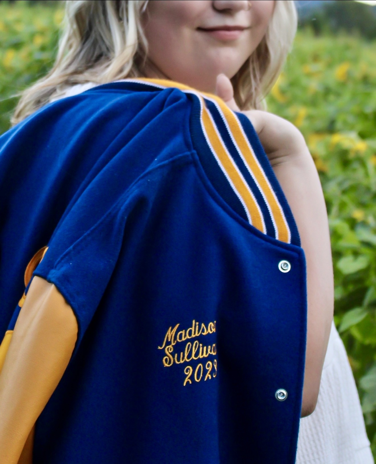 Senior letterman-jacket detail